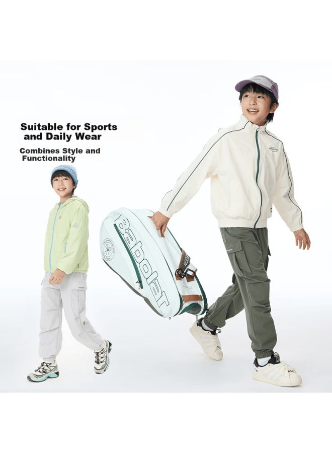 Onmygame Boys' Outdoor Sports Cargo Pants Breathable Stretch White Gray 150 Spring Autumn - Image 1
