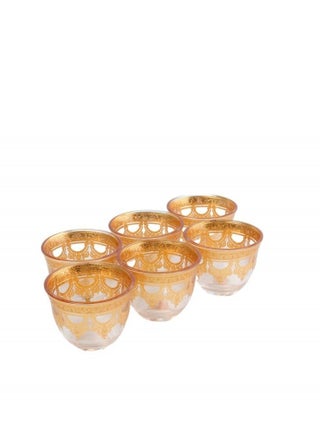 A Set of  6 Pieces Cups With Golden Patterns For Arabic Coffee - pzsku/Z28C237735D2AD9EBABC3Z/45/_/1722768738/f0e9af64-0938-493c-a074-0f86eb3b6e5e