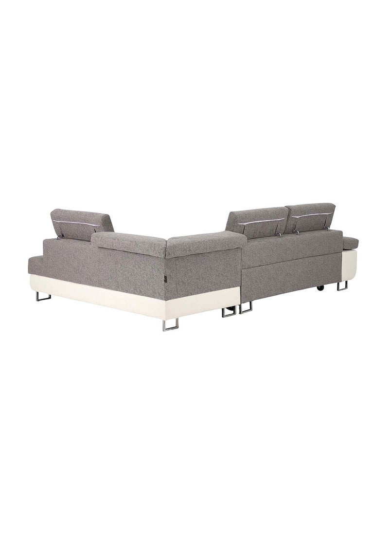 ROYALOAK Royaloak Dexter L-Shaped Sofa Bed with Storage – Grey Fabric, Convertible Sleeper Couch, Space-Saving Design | 260x195x87 cm  - Image 3