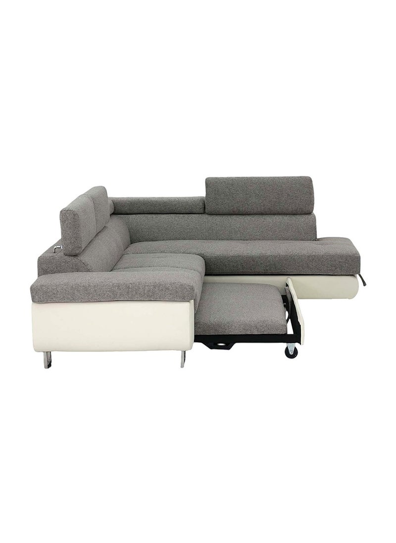 ROYALOAK Royaloak Dexter L-Shaped Sofa Bed with Storage – Grey Fabric, Convertible Sleeper Couch, Space-Saving Design | 260x195x87 cm  - Image 4