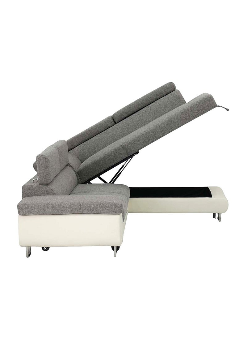ROYALOAK Royaloak Dexter L-Shaped Sofa Bed with Storage – Grey Fabric, Convertible Sleeper Couch, Space-Saving Design | 260x195x87 cm  - Image 5