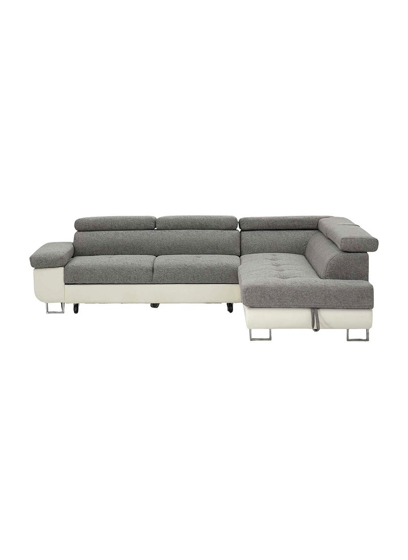 ROYALOAK Royaloak Dexter L-Shaped Sofa Bed with Storage – Grey Fabric, Convertible Sleeper Couch, Space-Saving Design | 260x195x87 cm  - Image 1
