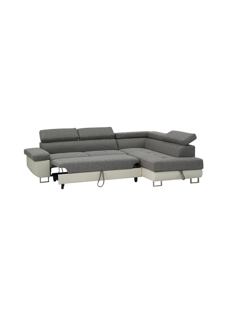 ROYALOAK Royaloak Dexter L-Shaped Sofa Bed with Storage – Grey Fabric, Convertible Sleeper Couch, Space-Saving Design | 260x195x87 cm  - Image 1