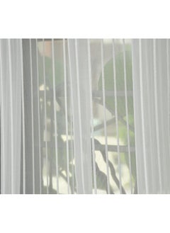 Homefab India Homefab India 2 Piece Sheer Strips Long Door Curtain - 8 ft, White  - Image 4