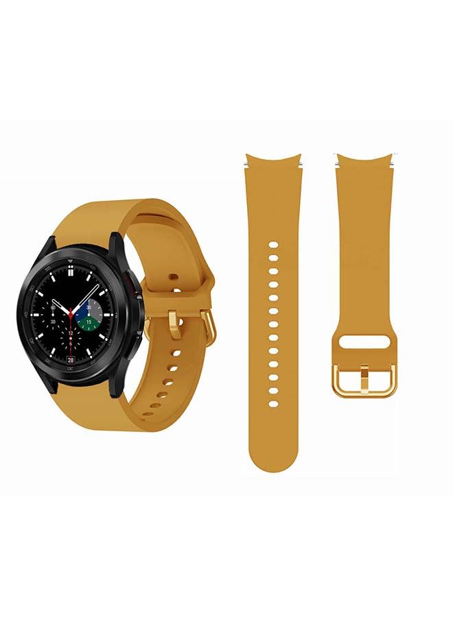 NIBEMINENT Replacement Silicon Band For Samsung Galaxy Watch4 42/46mm Brown - Image 1