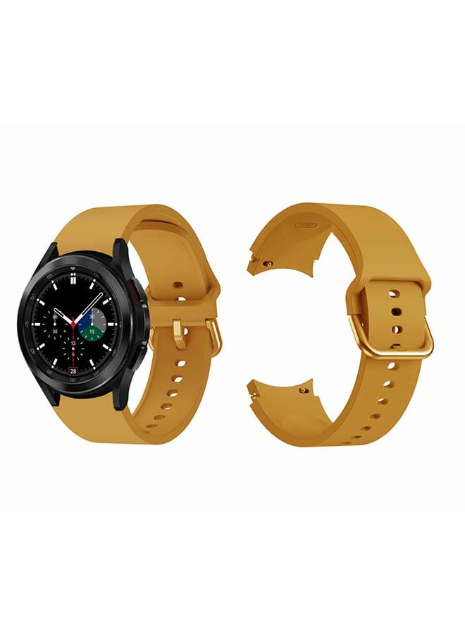 NIBEMINENT Replacement Silicon Band For Samsung Galaxy Watch4 42/46mm Brown - Image 2