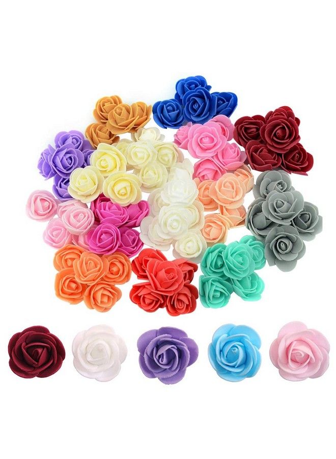 SUKPSY 100 Pcs 1.3 Inch Mini Artificial Rose Flowers Mix Color Pe Foam Fake Rose Heads Diy Wedding Flowers For Diy Bear Wedding Home Decoration Diy Crafts Party Festivalvalentine'S Day Decoration - Image 2