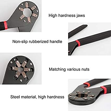 MURTISIDDH 8 Inch Bionic Adjustable Round Head Wrench by Logger Head Tools 14 Wrenches in 1 Grabs Bolt On All 6 Sides Patented Design Multiplies Gripping Force - Image 5