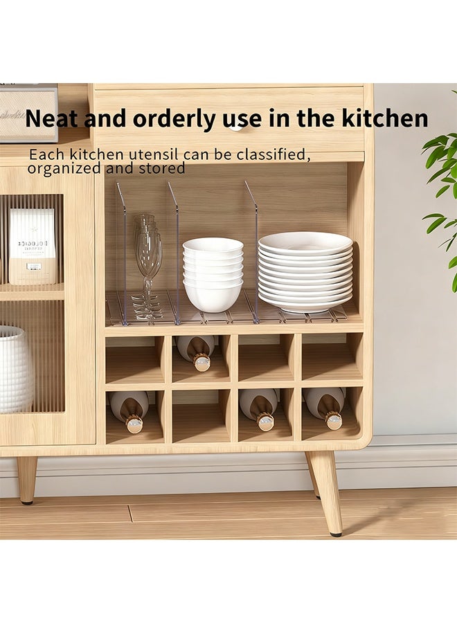 الصندوق المُقسَّم لحفظ الأغراض / اللوحة المُقسمة، رف الحفظ النوع المُدرج متعدد الوظائف، لوحة تقسيم خزانة النوم في المطبخ، رف عرض الأغراض، رف الكتب المنزلي، رف الحفظ - Image 3