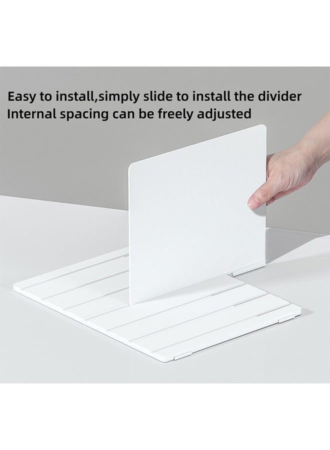 الصندوق المُقسَّم لحفظ الأغراض / اللوحة المُقسمة، رف الحفظ النوع المُدرج متعدد الوظائف، لوحة تقسيم خزانة النوم في المطبخ، رف عرض الأغراض، رف الكتب المنزلي، رف الحفظ - Image 5