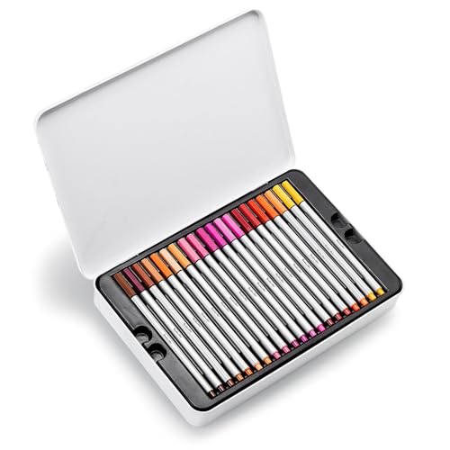 Positive Art Fineliner Coloring Pen Set 60 Unique Colors with Metal Case | Colorful Ultra Fine Tips 0.4 mm | Adult Coloring Books, Draw Pictures, Write Notes | Assorted Colors, 60 Colors - Image 3