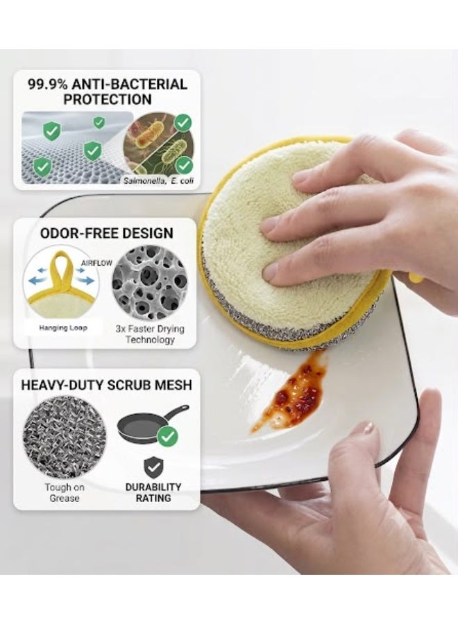 Premium Dual-Sided Scouring Sponges for Kitchen - Heavy Duty (Pack of 10) - Image 2