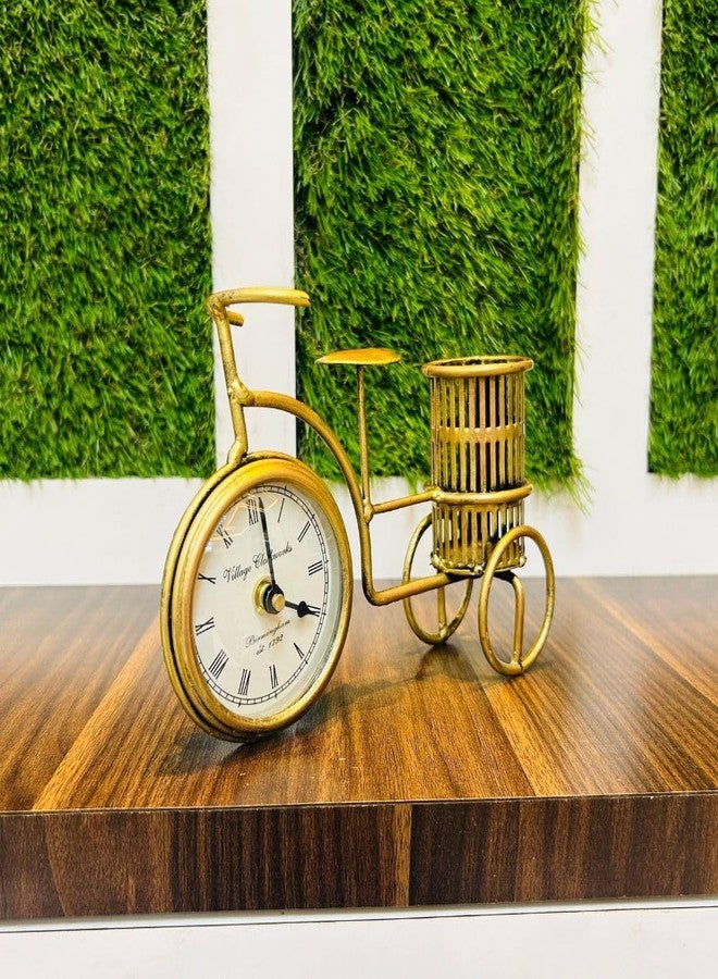 PEDEX - Antique Style Metal Decorative Cycle with Clock Modern Multipurpose Wall Decor Showpiece for Home, Office Decor - Image 3