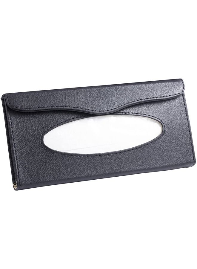 حامل مناديل للسيارة ، للسيارة ، بتصميم بسيط وسهل التركيب (اسود) - Image 1