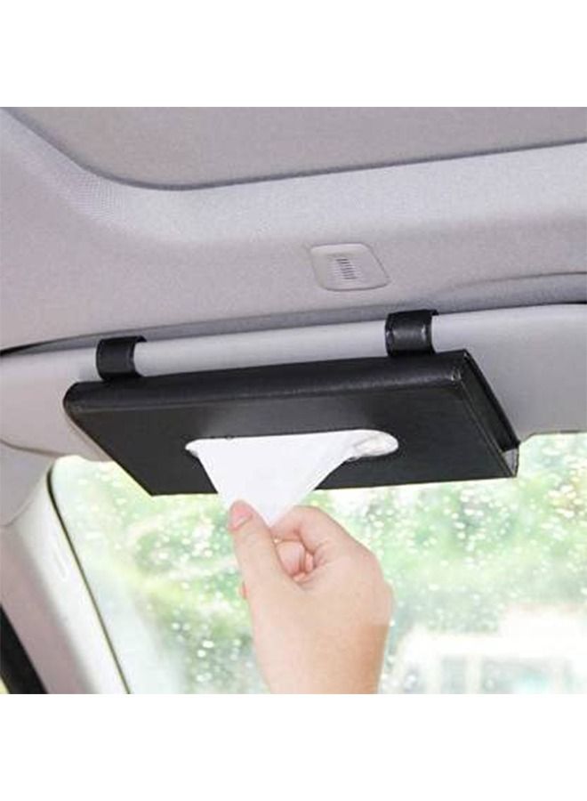 حامل مناديل للسيارة ، للسيارة ، بتصميم بسيط وسهل التركيب (اسود) - Image 5