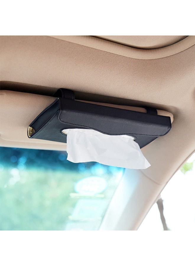 حامل مناديل للسيارة ، للسيارة ، بتصميم بسيط وسهل التركيب (اسود) - Image 4