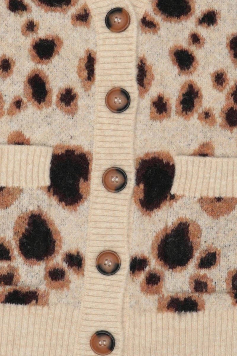 Walter Baker Women V-Neck Animal Print Cardigan, Multicolor - Image 5