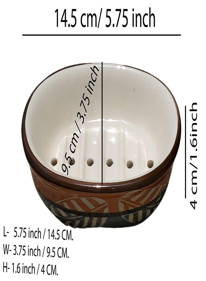 Pure Source India Ceramic Soap Dish, 1 Piece, Multicolor - Image 3