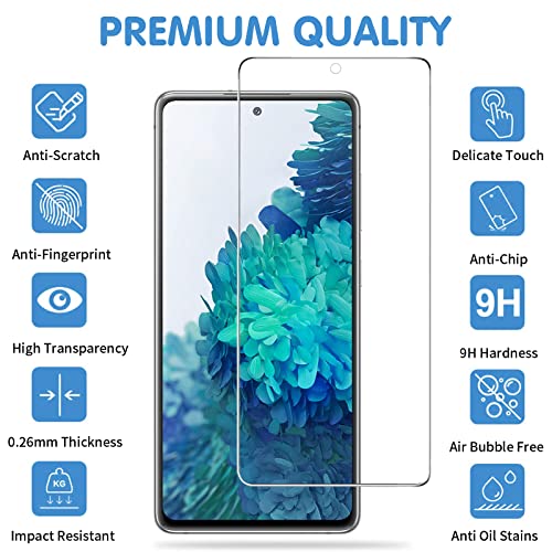 Arshek Galaxy S20 FE Screen Protector and Camera Protector, [3 Screen Protectors+3 Camera Protectors][Support Fingerprint] Tempered Glass Screen Protector for Samsung Galaxy S20 FE 5G/4G - Image 2