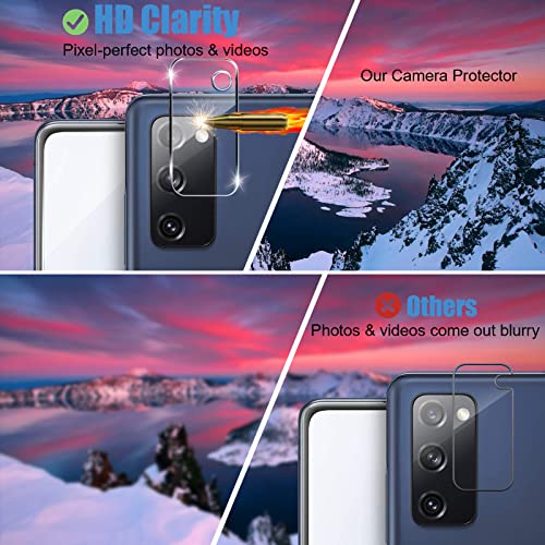 Arshek Galaxy S20 FE Screen Protector and Camera Protector, [3 Screen Protectors+3 Camera Protectors][Support Fingerprint] Tempered Glass Screen Protector for Samsung Galaxy S20 FE 5G/4G - Image 3