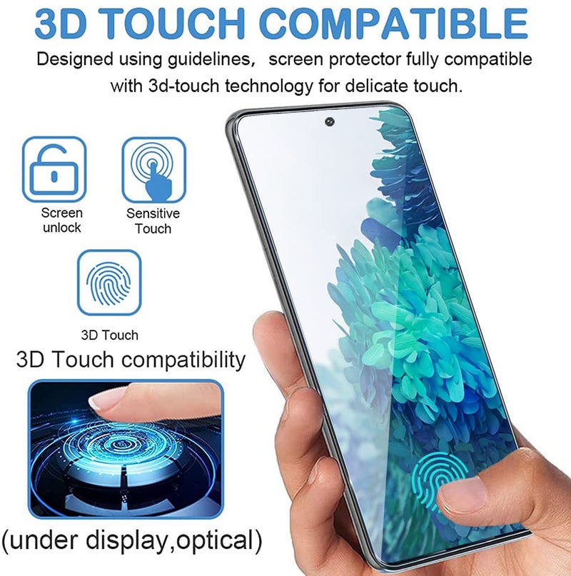 Arshek Galaxy S20 FE Screen Protector and Camera Protector, [3 Screen Protectors+3 Camera Protectors][Support Fingerprint] Tempered Glass Screen Protector for Samsung Galaxy S20 FE 5G/4G - Image 4