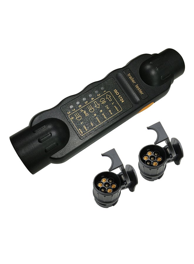 Loquat New Vehicle Trailer 7-Pin LED Light Cable Circuit Towing Plug Socket Tester 12V - Image 1