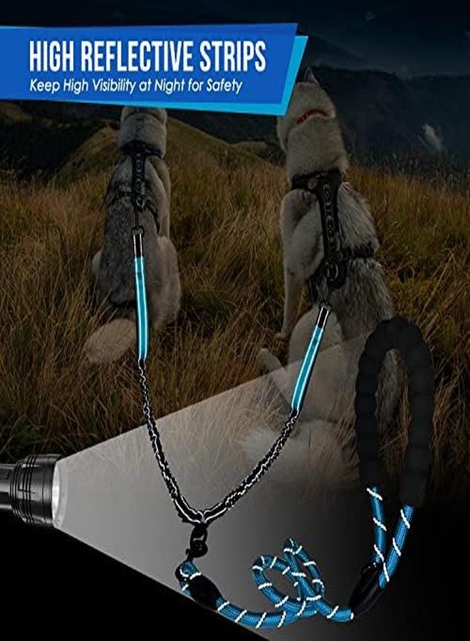 Lukovee Double Dog Leash, No Tangle 360° Swivel Heavy Duty Reflective Lead with Two Padded Handles Dual Dog Splitter, Comfortable Shock Absorbing Walking Training for Small Medium Large Dogs(Blue,M) - Image 5