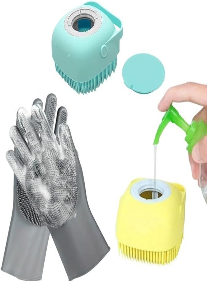 ZIGZAP Dog Shampoo Gloves for Bathing | Silicone Dog Brush & Pet Grooming Gloves | Pet Hair Remover Glove for Dogs & Cats - Image 1