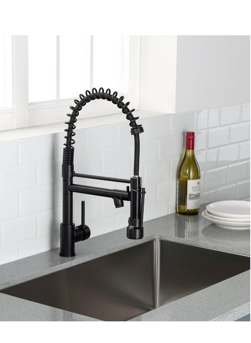 كانا خلاط مطبخ KANA مع خزانة قابلة للسحب، رأس رش 360 درجة، فوهة الحديد المصقول من الفولاذ المقاوم للصدأ، خلاط بحنفية مفردة، خلاط مطبخ مع رأس رش قابل للسحب، خلاط حنفية ربيع بسحب واحدة، خلاط ربيع بتحكم مزدوج ساخن وبارد، خلاط للمطبخ، الحمام، الشرفة، وخلاط utility للغسيل في المزرعة. - Image 4