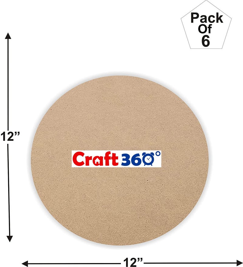Generic Craft360 Wood MDF Board Sheets 21mm Thickness Size 12X12 inch Pack of 6 Circle - Image 2