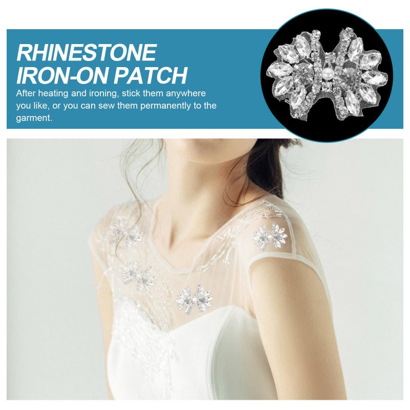 Silver Rhinestone Butterfly Bow Sewing Patch For Women Dress DIY Repair - Image 4