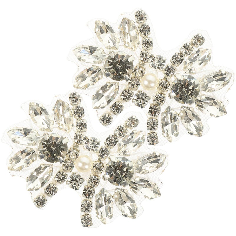Silver Rhinestone Butterfly Bow Sewing Patch For Women Dress DIY Repair - Image 2