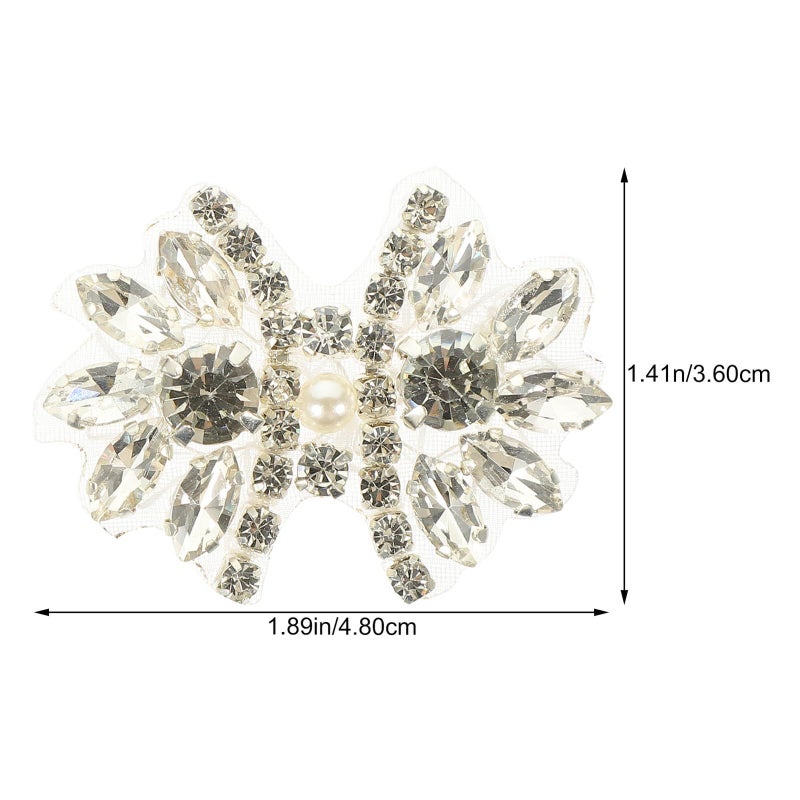 Silver Rhinestone Butterfly Bow Sewing Patch For Women Dress DIY Repair - Image 3