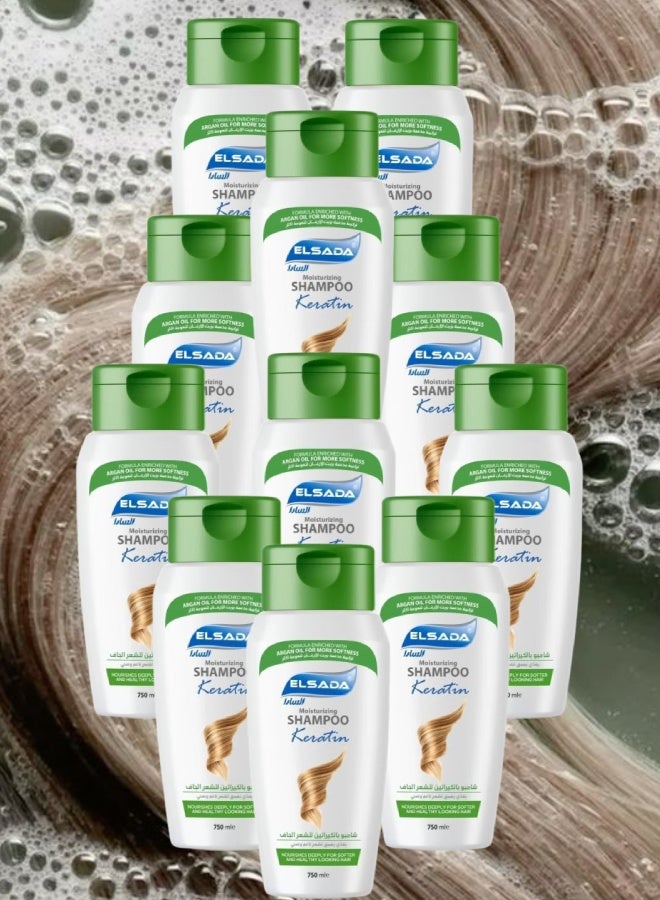 Elsada 11 Pieces Shampoo Keartin For Dry Hair 750ML - Image 1