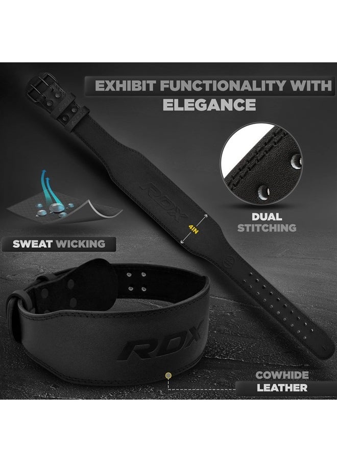 Rdx - Weight Lifting Belt for Fitness Gym - Adjustable Leather Belt with 4” Padded Lumbar Back Support - Great for Bodybuilding, Functional Training, Powerlifting, Deadlifts Workout & Squats Exercise - Image 1