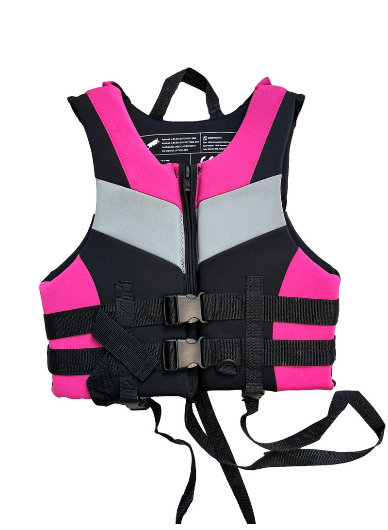 سالتويك سترة سباحة - سترة نجاة من النيوبرين، سترة سباحة مساعدة على الطفو مع حزام أمان قابل للتعديل للغطس والسباحة والتجديف بالكاياك والرياضات المائية، سترة أمان للبالغين - Image 3