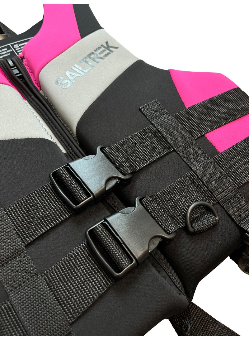 سالتويك سترة سباحة - سترة نجاة من النيوبرين، سترة سباحة مساعدة على الطفو مع حزام أمان قابل للتعديل للغطس والسباحة والتجديف بالكاياك والرياضات المائية، سترة أمان للبالغين - Image 5