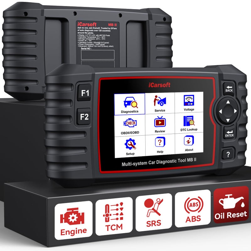 iCarsoft MB II OBD2 Scanner for Mercedes BenzSprinterSmart All System inDepth Diagnostic Scan Tool with Oil ResetSASEPBETCDFBLDINJ Battery Test Live Graph Data