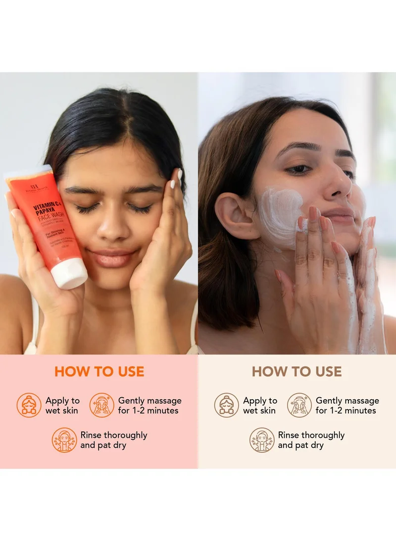 Botanic Hearth Botanic Hearth Papaya & Vitamin C Face Wash Set of 2 (100 ml each) with Oat & Niacinamide – Gentle Cleansing for Radiant Skin