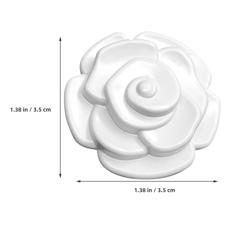 Zinc Alloy Cabinet Knobs Rose Shaped Drawer Pulls 35x25mm 4Pcs - Image 3