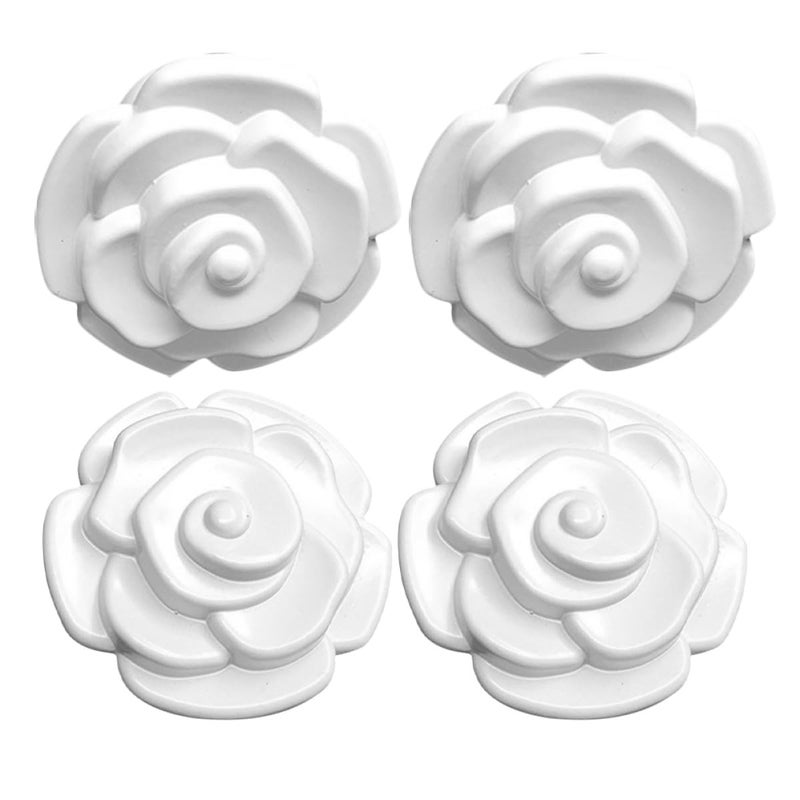 Zinc Alloy Cabinet Knobs Rose Shaped Drawer Pulls 35x25mm 4Pcs - Image 2