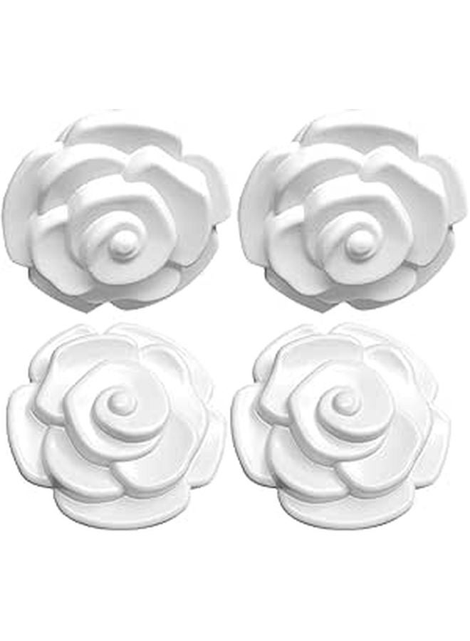 Zinc Alloy Cabinet Knobs Rose Shaped Drawer Pulls 35x25mm 4Pcs - Image 1