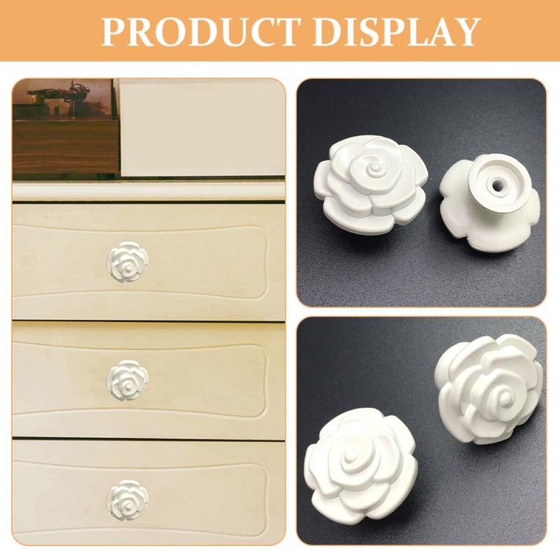 Zinc Alloy Cabinet Knobs Rose Shaped Drawer Pulls 35x25mm 4Pcs - Image 4