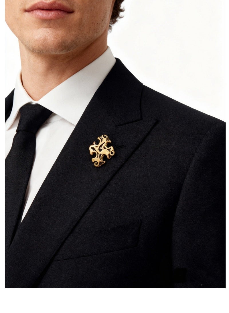 DB Innov. Pin Brooch, 1PC Golden Premium Copper Pin Brooch for Women Men Children, Lapel Pins Shirt Collar Brooch Buckle Lapel Pins Badge Suit Clip Accessory for Clothing Bags Jackets Shirts. - Image 2