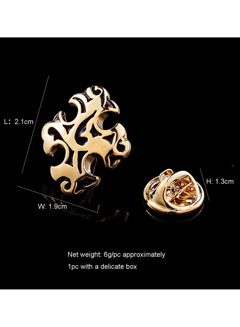 DB Innov. Pin Brooch, 1PC Golden Premium Copper Pin Brooch for Women Men Children, Lapel Pins Shirt Collar Brooch Buckle Lapel Pins Badge Suit Clip Accessory for Clothing Bags Jackets Shirts. - Image 4