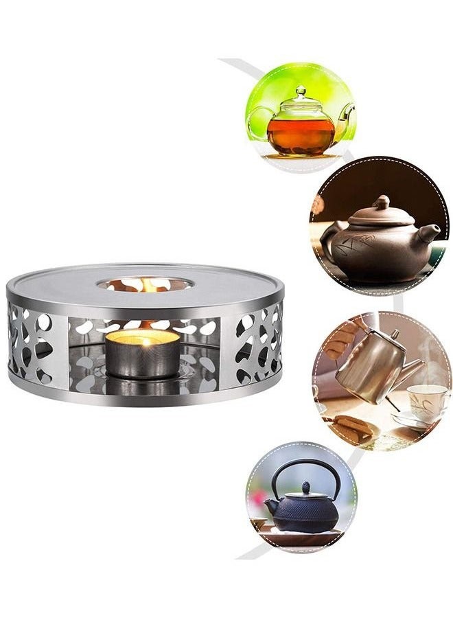 PYC Stainless Steel Teapot Warmer, Metal Teapot Heater with Tealight Holder Base, Coffee Tea Warmer for Glass Teapot Ceramic Teapot and Other Heatproof Dish - Image 1