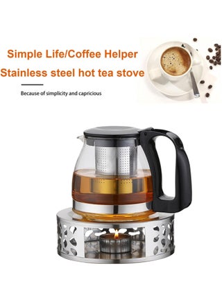 Stainless Steel Teapot Warmer, Metal Teapot Heater with Tealight Holder Base, Coffee Tea Warmer for Glass Teapot Ceramic Teapot and Other Heatproof Dish - view 2