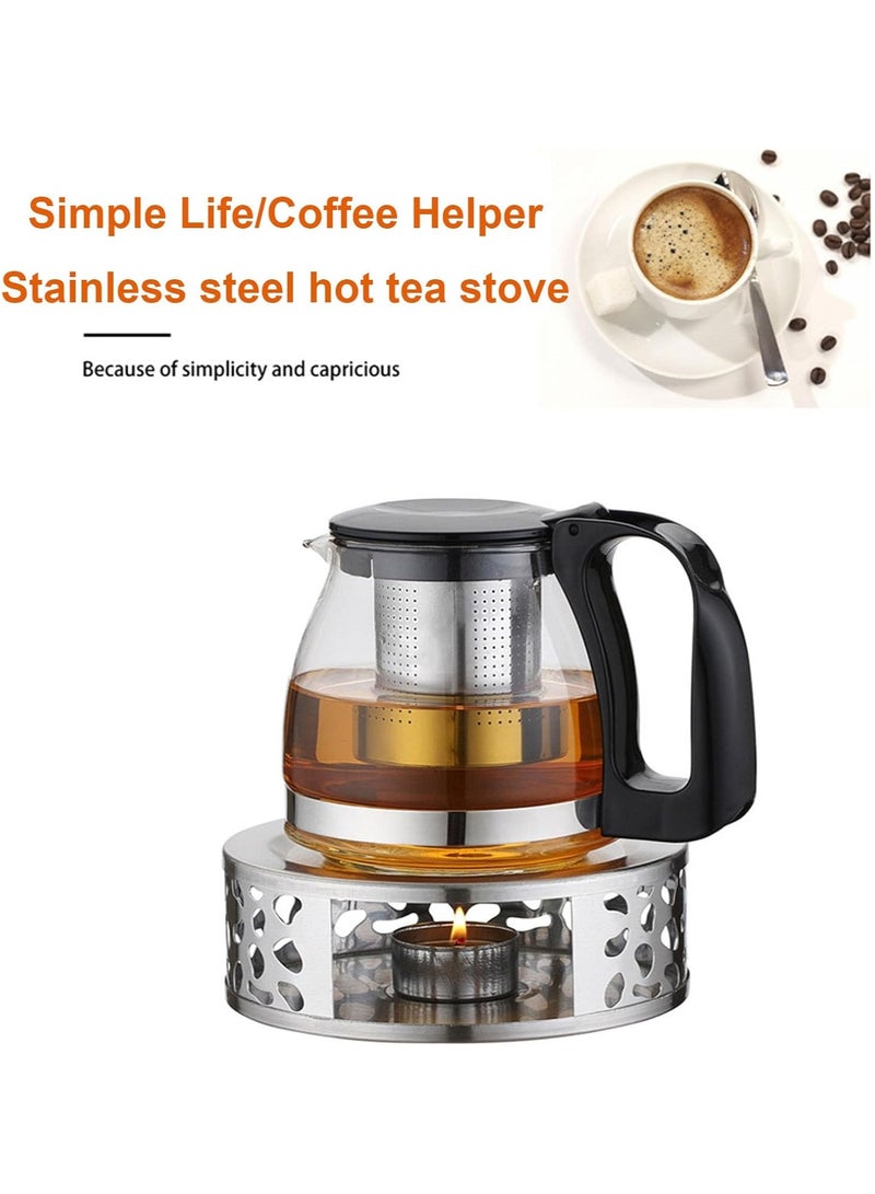 PYC Stainless Steel Teapot Warmer, Metal Teapot Heater with Tealight Holder Base, Coffee Tea Warmer for Glass Teapot Ceramic Teapot and Other Heatproof Dish - Image 2