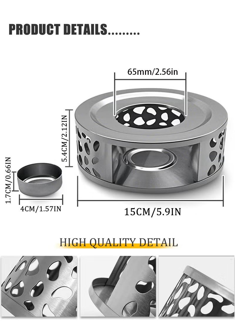 PYC Stainless Steel Teapot Warmer, Metal Teapot Heater with Tealight Holder Base, Coffee Tea Warmer for Glass Teapot Ceramic Teapot and Other Heatproof Dish - Image 3