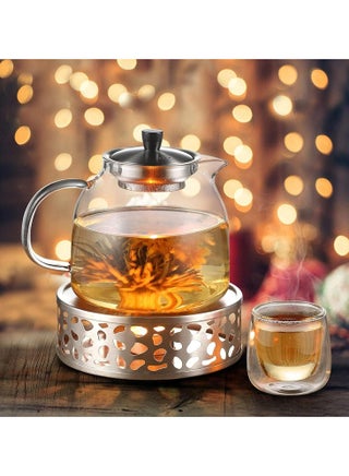 Stainless Steel Teapot Warmer, Metal Teapot Heater with Tealight Holder Base, Coffee Tea Warmer for Glass Teapot Ceramic Teapot and Other Heatproof Dish - view 4